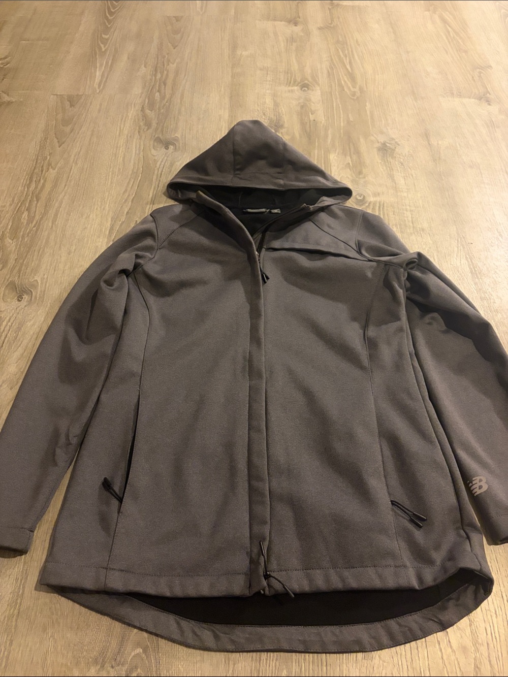 New Balance Hooded Performance Jacket in Charcoal Gray